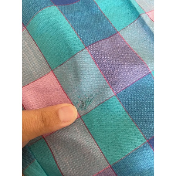 80s Vintage Plaid Trousers‎ Pink and Blue Check Cropped Slacks Size 4 Waist 27 - Picture 7 of 9